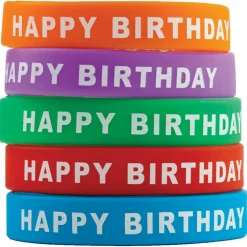 Happy Birthday Wristbands, Pack of 10