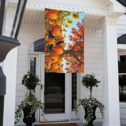 Happy Fall Flag 3 x 5 Ft, Autumn Outdoor Yard Banner with Grommets, Rustic Farmhouse Fall Garden Flag for Porch, Patio, Lawn, Home, Wall, Indoor & Thanksgiving Decor