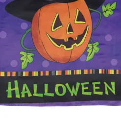 Happy Halloween Pumpkin in a Witch Hat Outdoor Garden Flag, 28" x 40"
