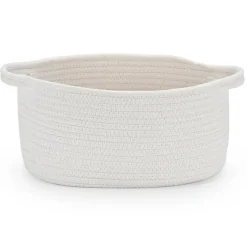 Happyiren Medium Woven Cotton Rope Basket, Empty DIY Gift Basket for Burr