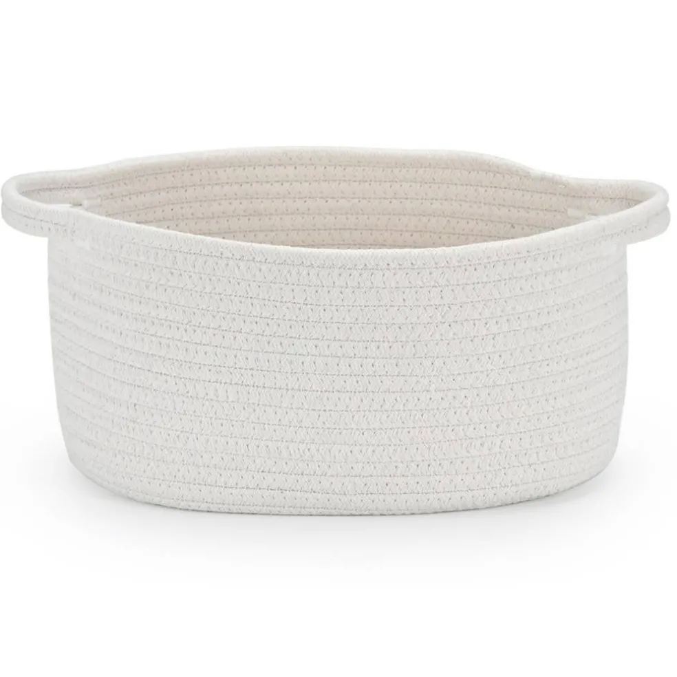 Happyiren Medium Woven Cotton Rope Basket, Empty DIY Gift Basket for Burr