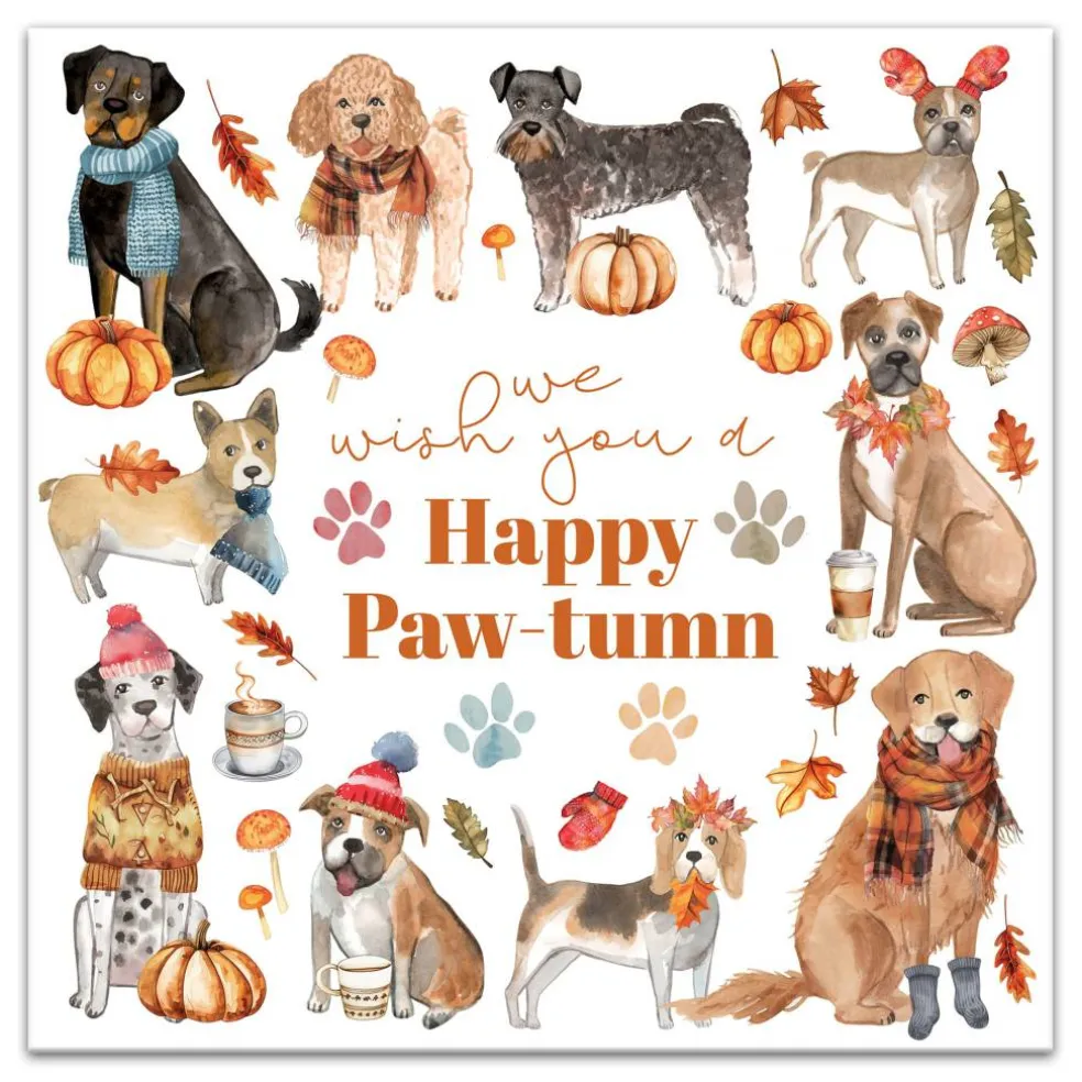 Happy Paw-tumn 16" x 16" Canvas Wall Art