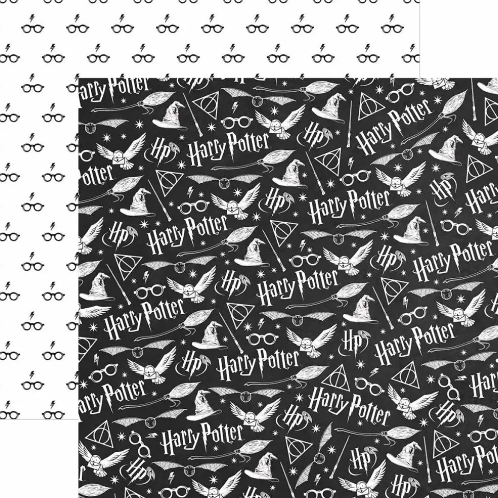 Harry Potter 12" x 12" 14-Sheet Decorative Double Sided Paper Pack for Scrapbooking and Crafts - Icons