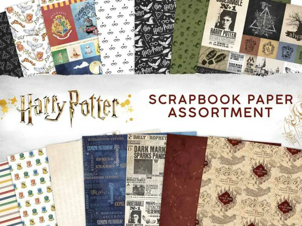 Harry Potter 12" x 12" 14-Sheet Decorative Double Sided Paper Pack for Scrapbooking and Crafts - Icons