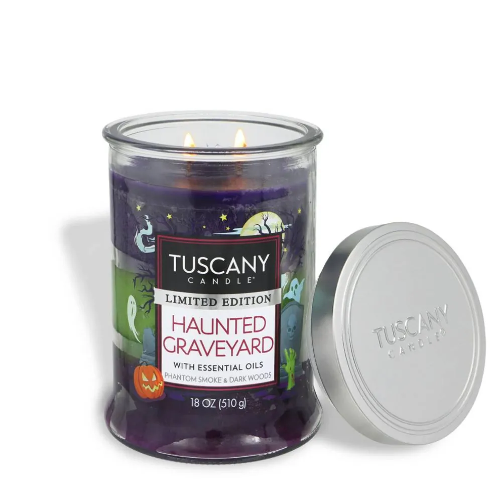 Haunted Graveyard: Phantom Smoke & Dark Woods Scented Halloween Candle (18 oz)