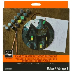8" Haunted House Paint-by-Number Plywood Surface Kit by Artist's Loft®