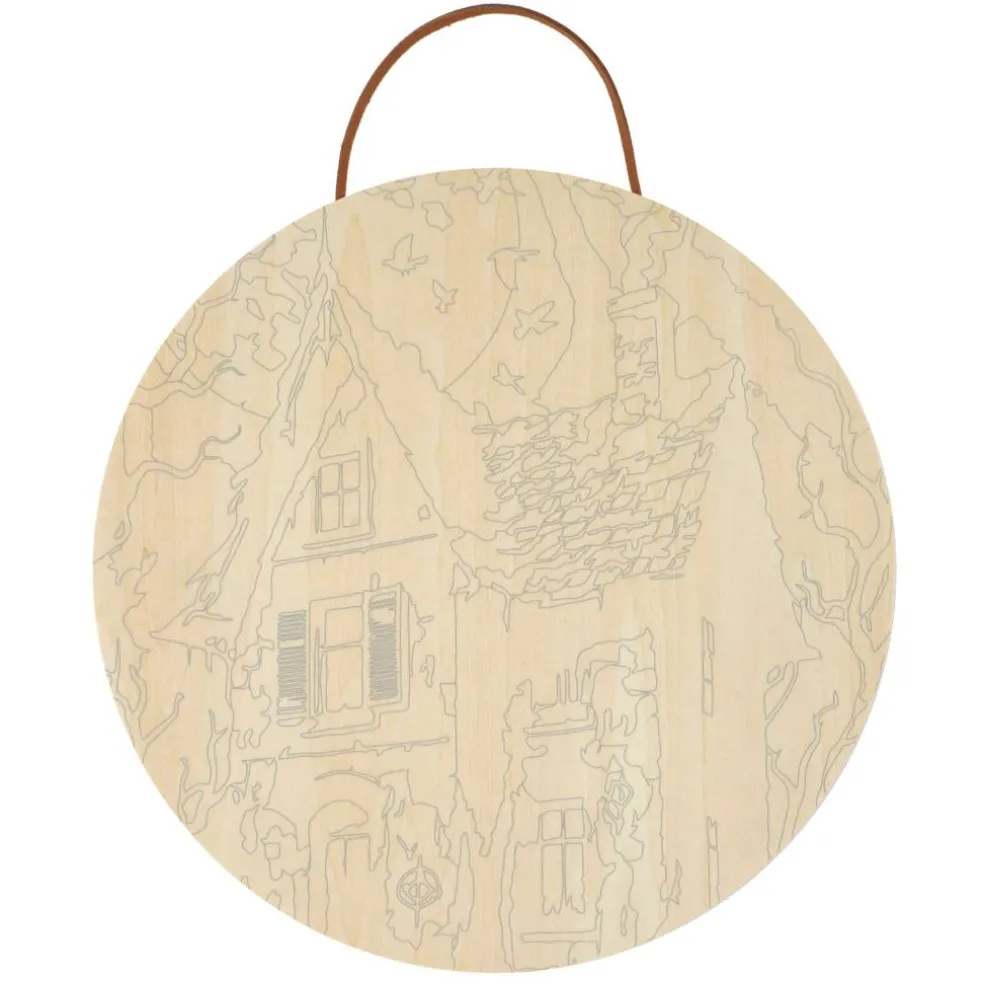 8" Haunted House Paint-by-Number Plywood Surface Kit by Artist's Loft®