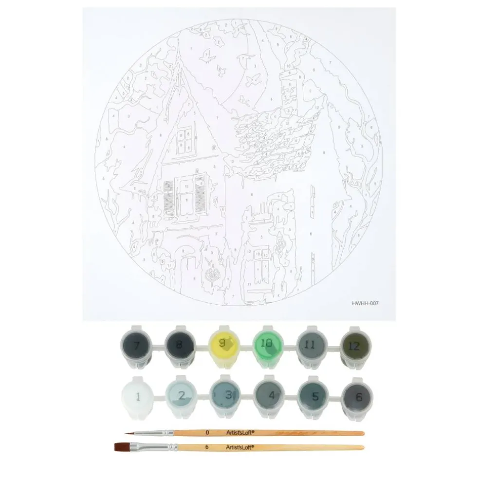 8" Haunted House Paint-by-Number Plywood Surface Kit by Artist's Loft®