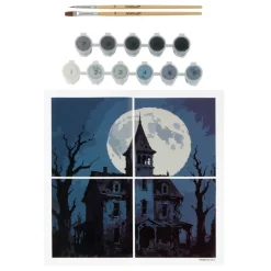 Haunted House with Moon Paint-by-Number Gallery Mini Kit by Artist's Loft®