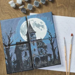 Haunted House with Moon Paint-by-Number Gallery Mini Kit by Artist's Loft®