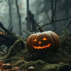Haunted Patch: Pumpkin, Leather & Ginger Scented Halloween Candle (18 oz)