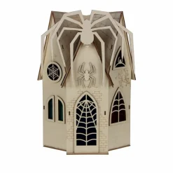 12" Haunted Spider Mansion DIY LED Wood Décor by Make Market®