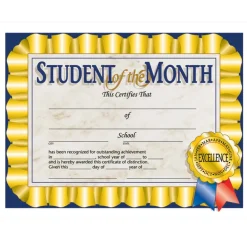 Hayes® Student of the Month Certificate, 3 Packs of 30