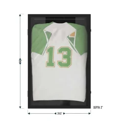 HBCY Creations Jersey Display Case - Solid Wood with UV Treated Acrylic Window - Anti-Theft Lock with 2 Keys - For All Types of Jerseys