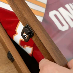HBCY Creations Jersey Display Case - Solid Wood with UV Treated Acrylic Window - Anti-Theft Lock with 2 Keys - For All Types of Jerseys