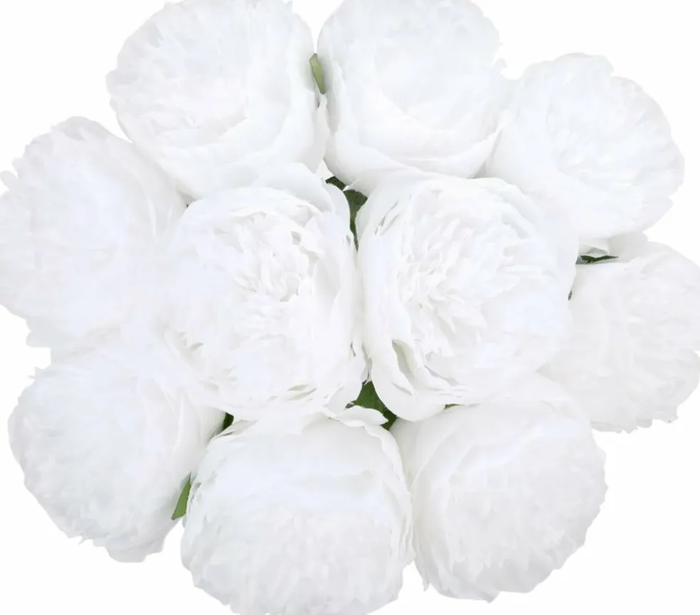 10 Heads Artificial Peony Silk Flowers for Home, Wedding, and Party Decor
