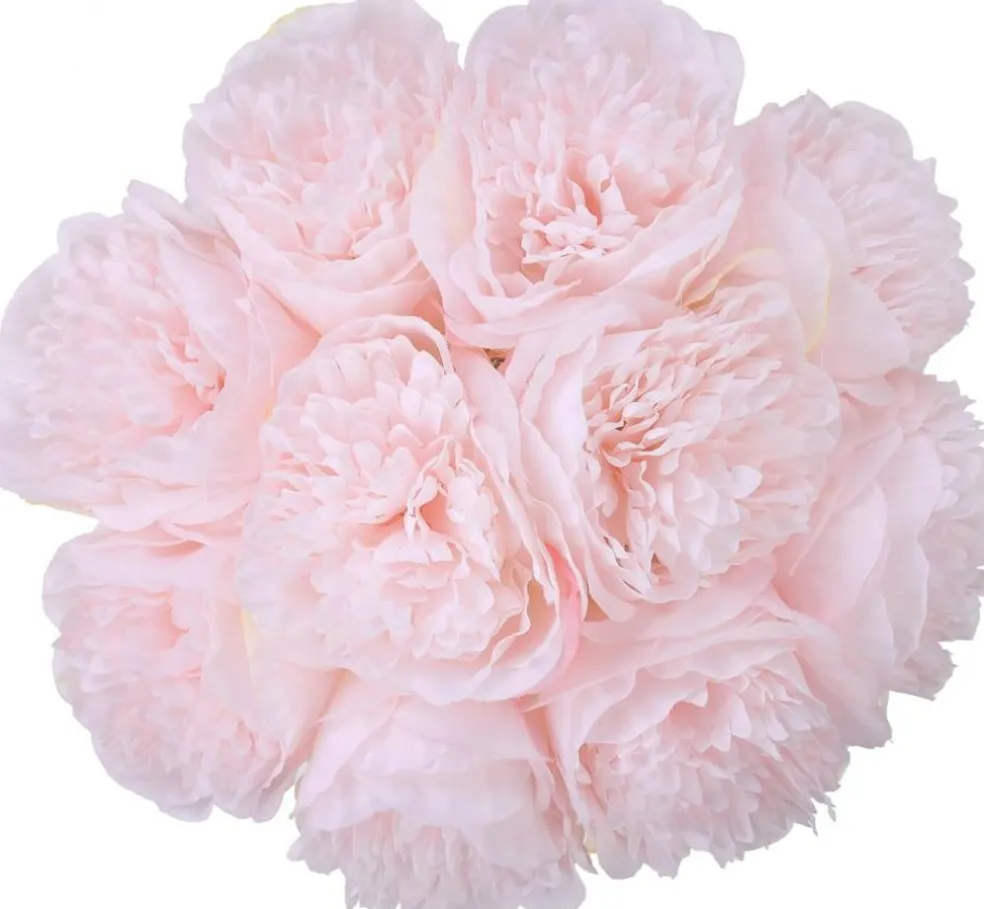 10 Heads Artificial Peony Silk Flowers for Home, Wedding, and Party Decor
