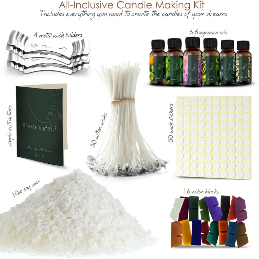 Hearth & Harbor DIY Natural Soy Wax Candle Making Kit