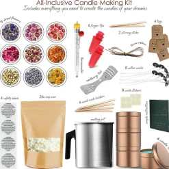 Hearth & Harbor DIY Natural Soy Candle Making Kit with Dried Flowers