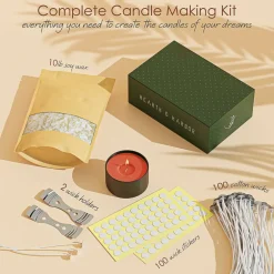 Hearth & Harbor Natural Soy Candle Wax Accessories Kit