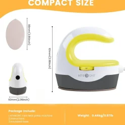 Heat Press Mini Heat Press Machine, Small Heat Press Portable Iron Press Machine for T Shirts, Hats, Heating Transfer Projects (Yellow)