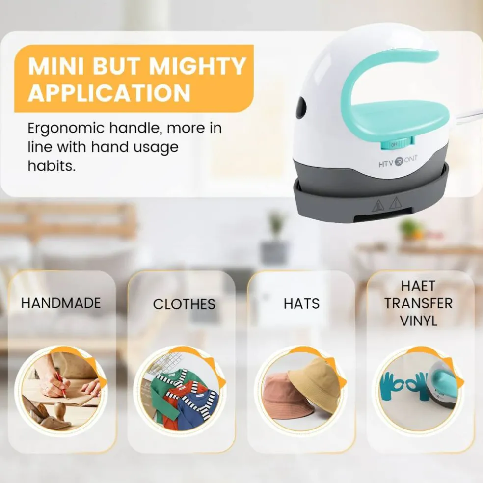 Heat Press Mini Heat Press Machine, Small Heat Press Portable Iron Press Machine for T Shirts, Hats, Heating Transfer Projects (Yellow)