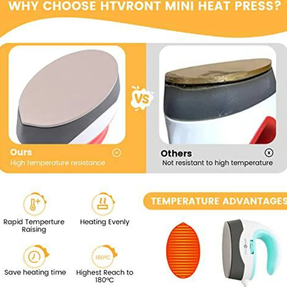 Heat Press Mini Heat Press Machine, Small Heat Press Portable Iron Press Machine for T Shirts, Hats, Heating Transfer Projects