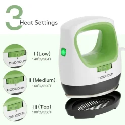 Heat Press Small Heat Press Machine for T Shirts Shoes Hats Small HTV Iron-on Vinyl Projects Easy to Use Portable Iron Press for Heating Transfer Green
