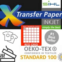 Heat transfer paper light Red Grid Transfer Paper 8.5" x 11" 50 sheets