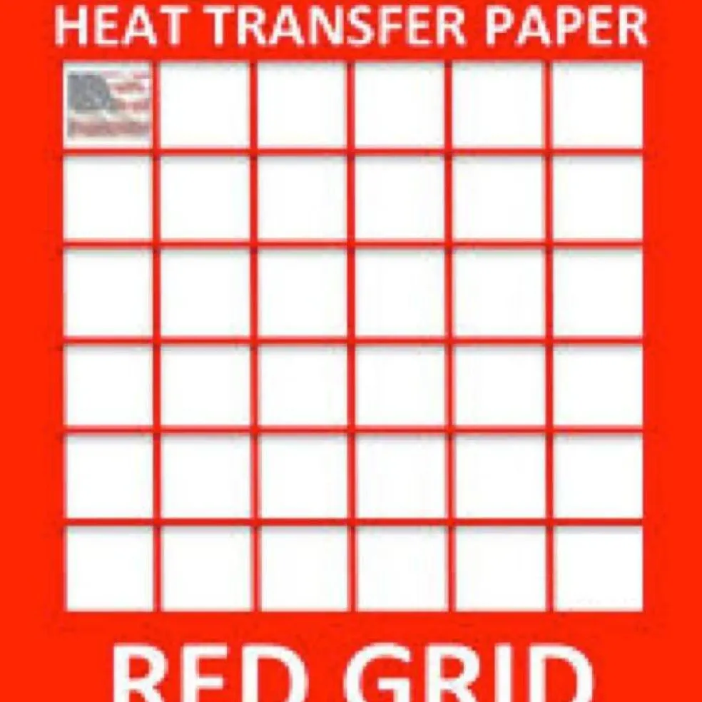 Heat transfer paper light Red Grid Transfer Paper 8.5" x 11" 50 sheets