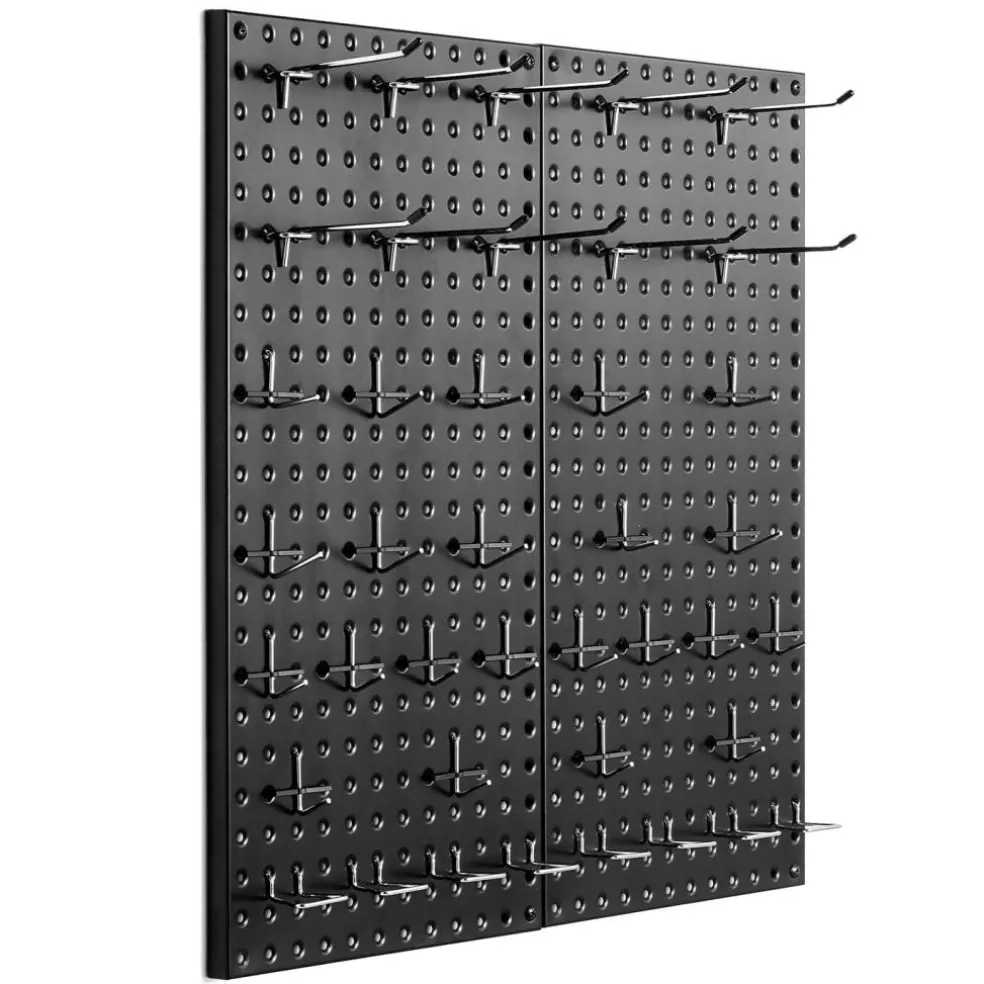 Heavy Duty Metal Pegboard Wall Organizer Steel Tool Storage Panel with Hooks