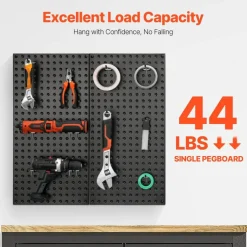 Heavy Duty Metal Pegboard Wall Organizer Steel Tool Storage Panel with Hooks