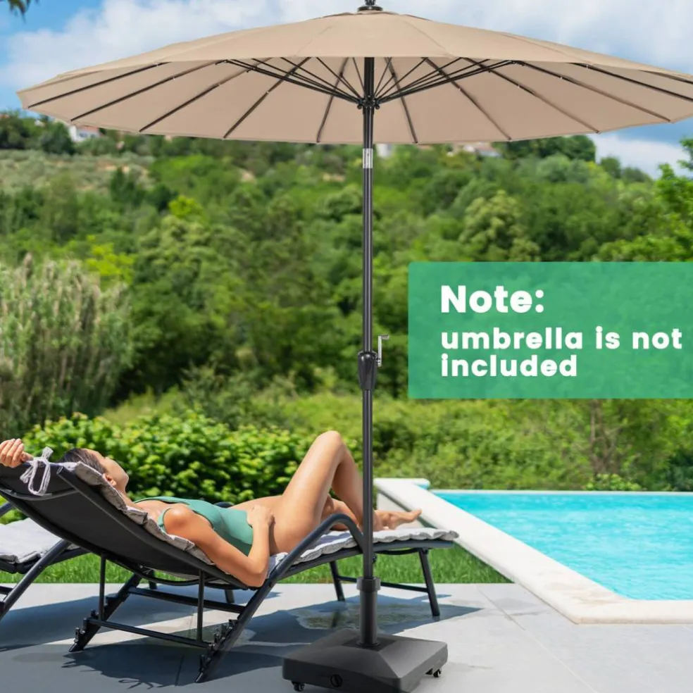 Heavy-Duty Mobile Umbrella Base with Wheels – Fillable Stand for 1.25" to 1.9" Poles