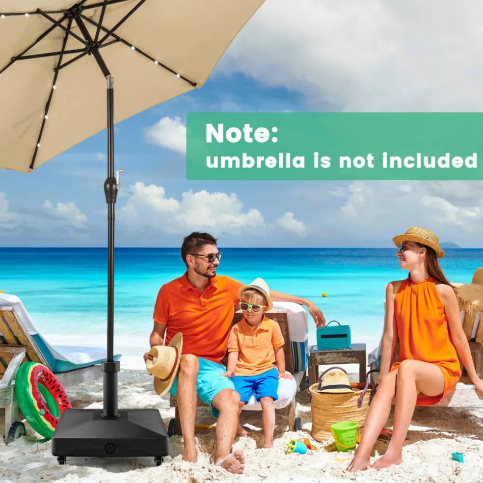 Heavy-Duty Mobile Umbrella Base with Wheels – Fillable Stand for 1.25" to 1.9" Poles