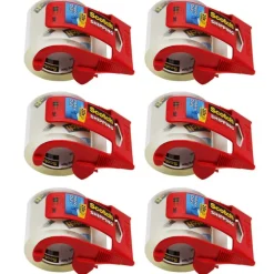 Heavy Duty Shipping Packaging Tape with Dispenser, 2" x 800", 6 Rolls