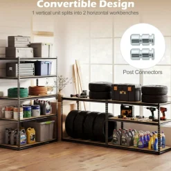 Heavy Duty 5-Tier Garage Shelving Unit Adjustable Metal Storage Rack with MDF Boards 2200 lbsCapacity for Garage Kitchen Workshop
