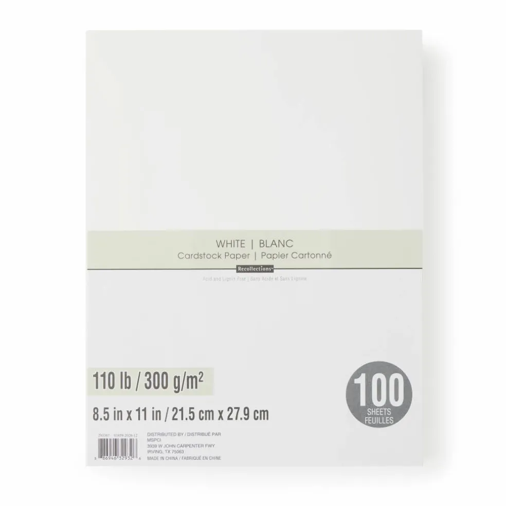Heavyweight 8.5" x 11" Cardstock Paper by Recollections™, 100 Sheets