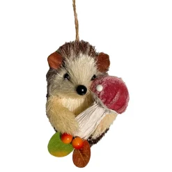 3.5" Hedgehog with Mushroom Decorative Natural Ornament by Ashland®