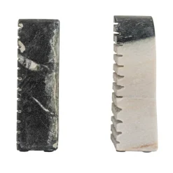 Hello Honey® 5" Black Mélange Carved Marble Bookend Set