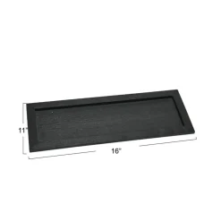 Hello Honey® Black Wood Tray with Glass Bottle Vases Set