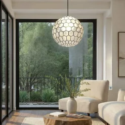 Hello Honey® Capiz Honeycomb Ceiling Light