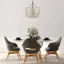 Hello Honey® Capiz 2-Tier Honeycomb Chandelier