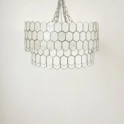 Hello Honey® Capiz 2-Tier Honeycomb Chandelier