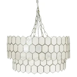 Hello Honey® Capiz 2-Tier Honeycomb Chandelier