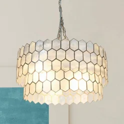 Hello Honey® Capiz 2-Tier Honeycomb Chandelier