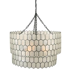 Hello Honey® Capiz 2-Tier Honeycomb Chandelier