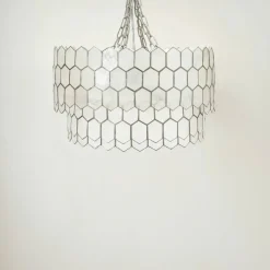 Hello Honey® Capiz 2-Tier Honeycomb Chandelier
