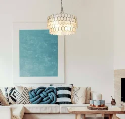 Hello Honey® Capiz 2-Tier Honeycomb Chandelier
