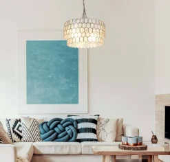 Hello Honey® Capiz 2-Tier Honeycomb Chandelier