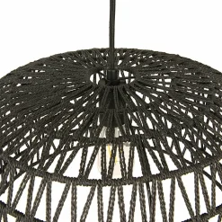 Hello Honey® 19.5" Charcoal Gray Woven Pendant Lamp